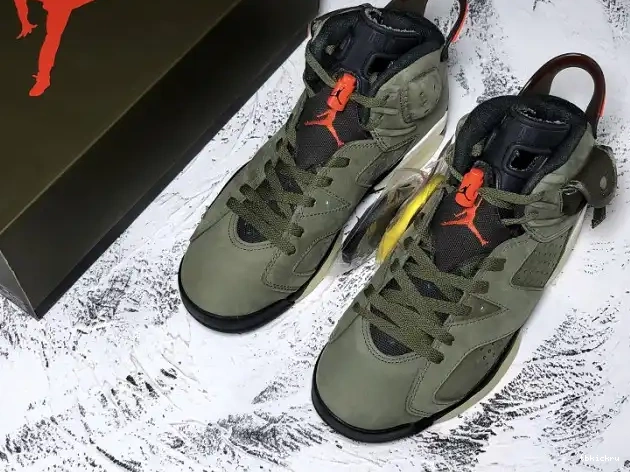 Cheap TBkick Jordan Medium Olive Scott 6 x CN1084-200 Air Travis 0513